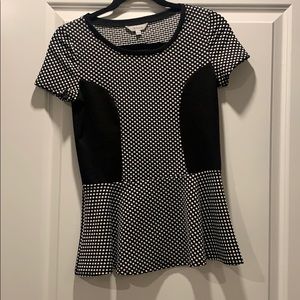 Polka Dot Peplum Shirt